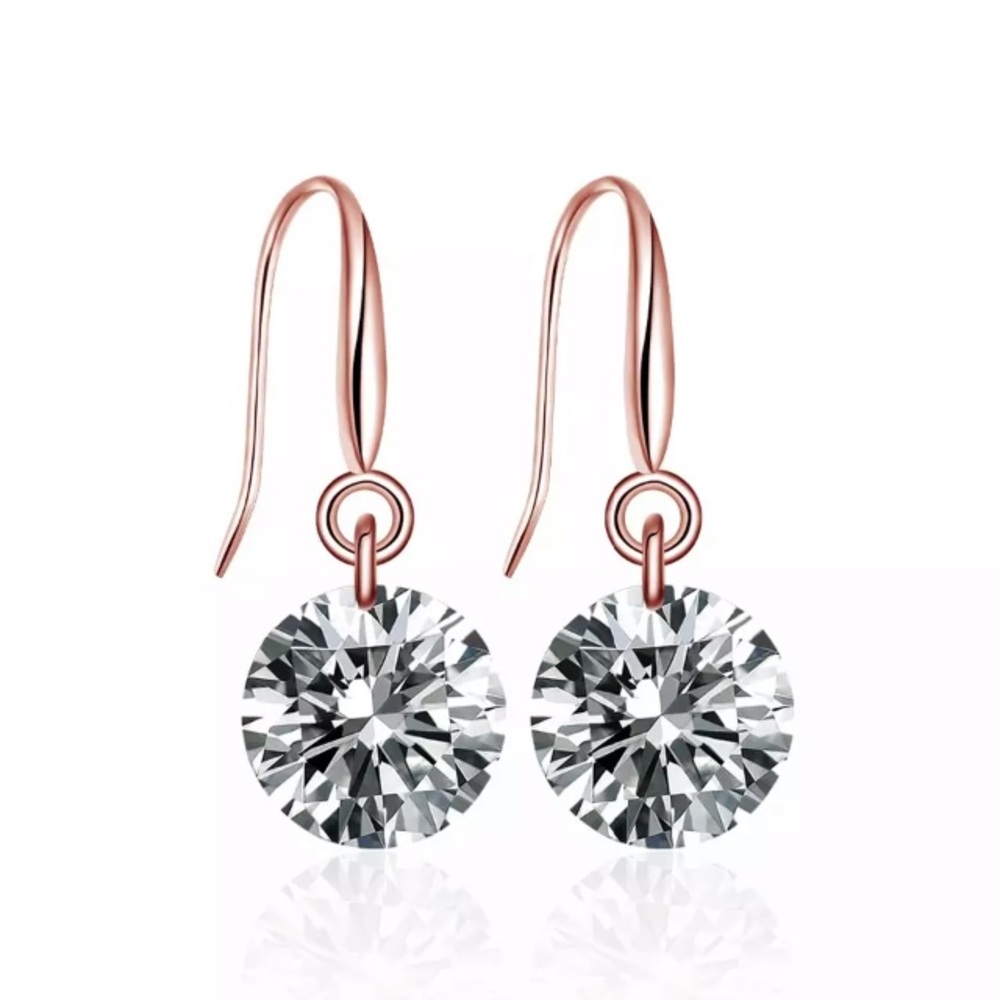 NEW!💙💎ROSE💗GOLD COLOR! CZ! DROPS!💎💙GORGEOUS! - Picture 5 of 6